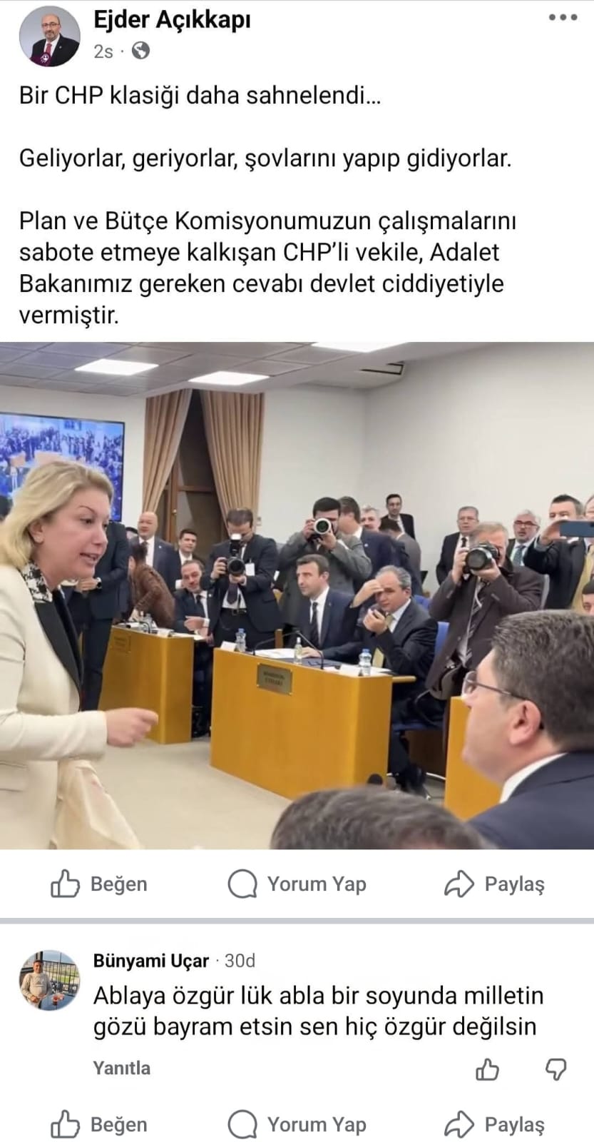 Açıkkapı’nın Destekçisinden  CHP Kadın Kolları Genel Başkanına Çirkin İfade